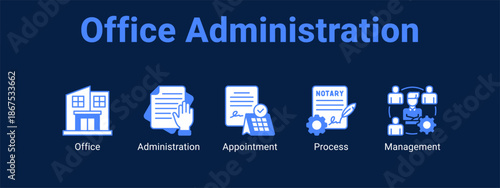 Office Administration web banner icon vector illustration concept for  with icon of Office, Administration.