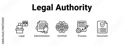 Legal Authority web banner icon vector illustration concept for  with icon of Legal, Administration.