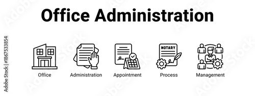 Office Administration web banner icon vector illustration concept for  with icon of Office, Administration.
