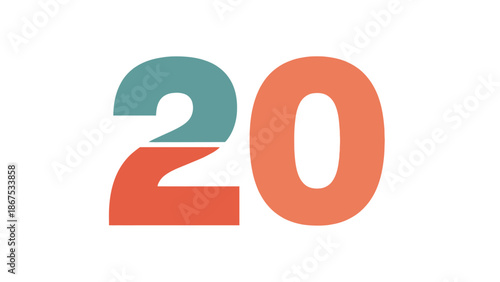 Modern Number 20 Graphic Design