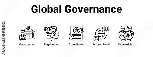 Global Governance web banner icon vector illustration concept for  with icon of Governance, Regulations.