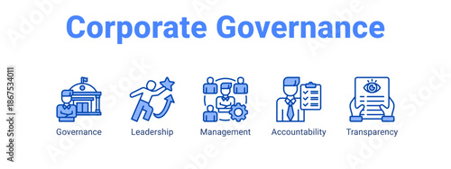 Corporate Governance web banner icon vector illustration concept for  with icon of Governance, Leadership.