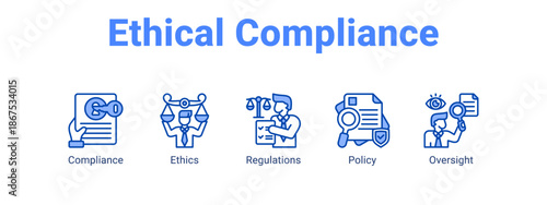 Ethical Compliance web banner icon vector illustration concept for  with icon of Compliance, Ethics.