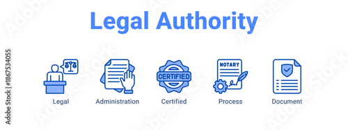 Legal Authority web banner icon vector illustration concept for  with icon of Legal, Administration.