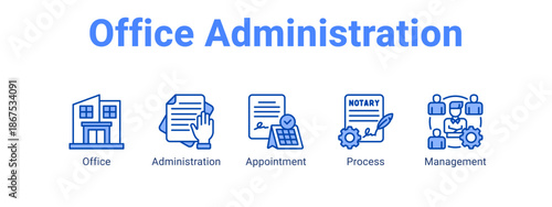 Office Administration web banner icon vector illustration concept for  with icon of Office, Administration.