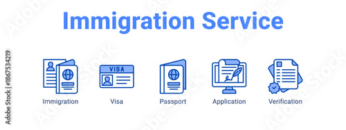 Immigration Service web banner icon vector illustration concept for  with icon of Immigration, Visa.