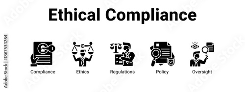Ethical Compliance web banner icon vector illustration concept for  with icon of Compliance, Ethics.
