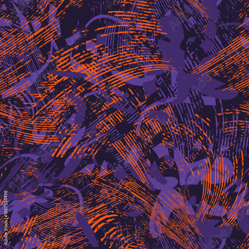 Urban seamless abstract pattern. Modern camouflage style with grunge tracks