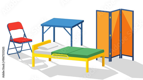 Colorful Children's Bedroom Furniture Set