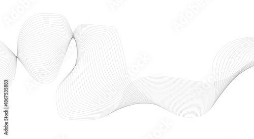 Abstract futuristic template. Chrome technological wallpaper. Line wave pattern. Wavy lines, thin curve lines background, stripe motion.
