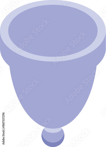 Soft purple menstrual cup offering a reusable and eco conscious alternative for feminine hygiene