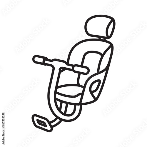 Line drawing of a tricycle with a seat and handlebars simple vector illustration