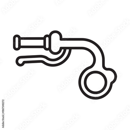 Simple line drawing of a bicycle brake lever and handlebar segment