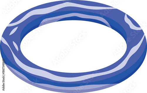 Blue marble ring with white stripes forming a beautiful circular pattern