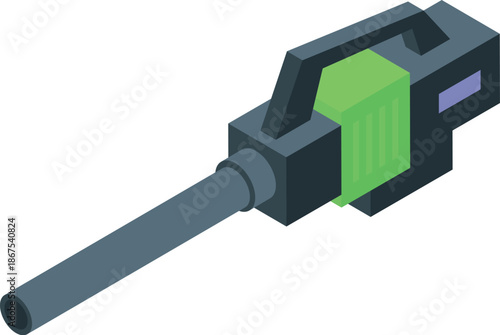 Electric leaf blower cleaning gardening tool isometric view isolated on white background