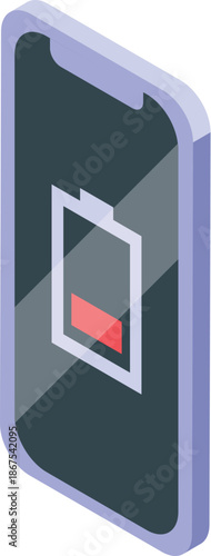 Low battery notification displayed on a smartphone screen, urging users to recharge their device promptly