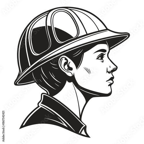 Firefighter profile silhouette