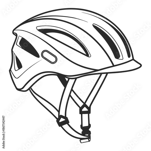 White bicycle helmet with adjustable straps