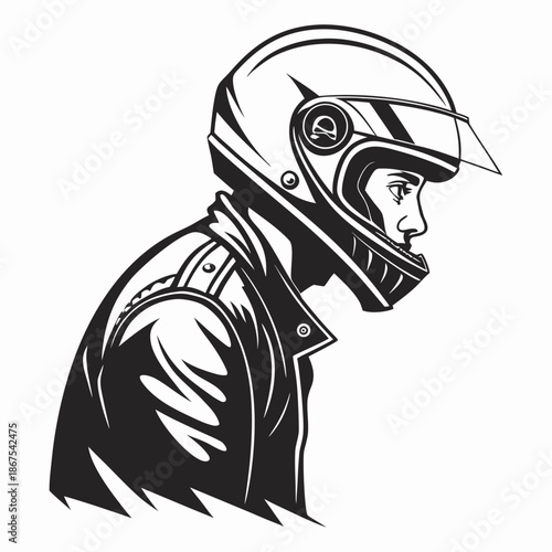 Motorcyclist in full gear