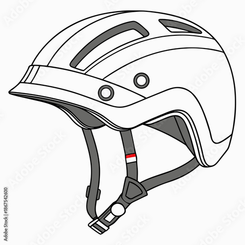 White cycling helmet with adjustable straps