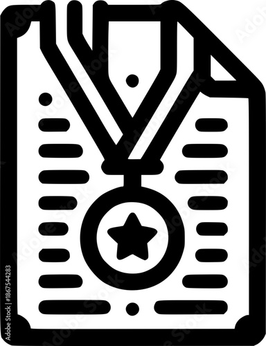 Merit and Achievement: The elegant simplicity of a prestigious award against the backdrop of official documentation, it symbolizes the pinnacle of achievement and acknowledgement.