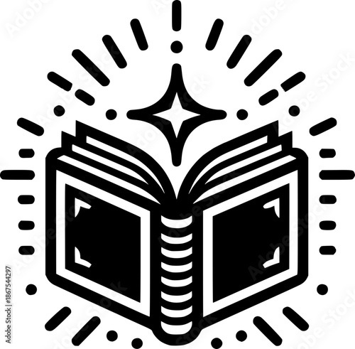Glowing Wisdom: An open book radiates brilliance, its pages brimming with knowledge and enlightenment, and it is a symbol of learning and discovery.