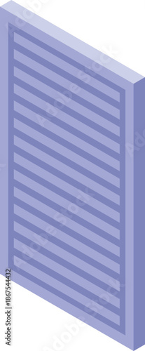 Metal ventilation grille ensuring efficient airflow, depicted in a clean isometric perspective