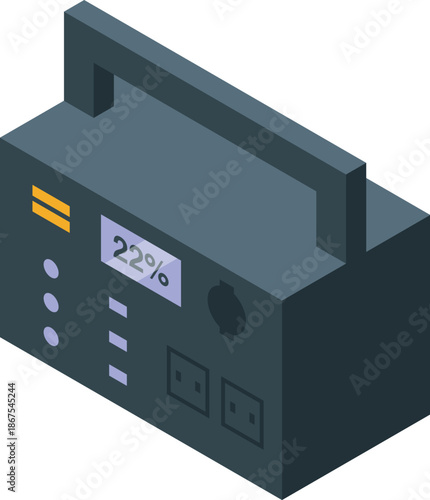 Portable power generator supplying electricity with charging indicator, ideal for camping, outdoor activities, and emergencies