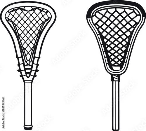 Lacrosse Stick Vector Silhouette Set – Sports Equipment Illustration