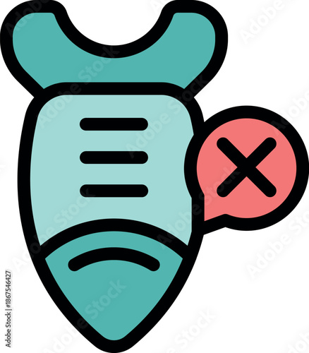 Teeth whitening strip with cross mark, indicating ineffectiveness or potential problems with the product