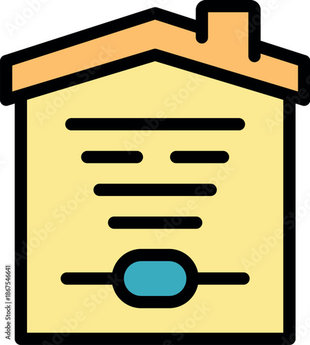 Home security system icon representing protecting modern homes with smart technology, ensuring safety and peace of mind for residents