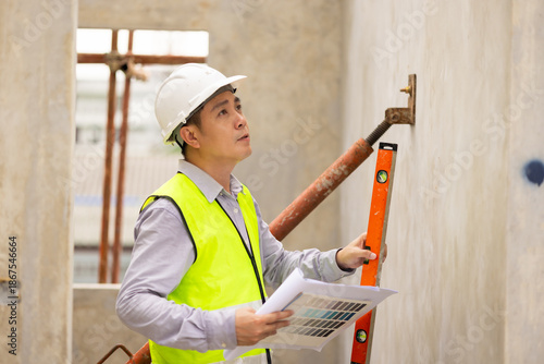 фотографія measurement horizontal deviation of construction