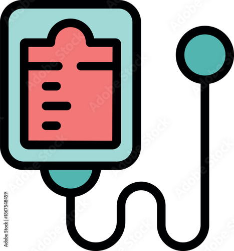 Blood bag hanging, delivering life saving fluid through transfusion, representing healthcare and medical procedures