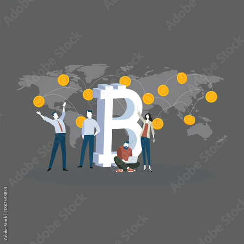 Bitcoin Cryptocurrency Vector Icon – Digital Currency Illustration