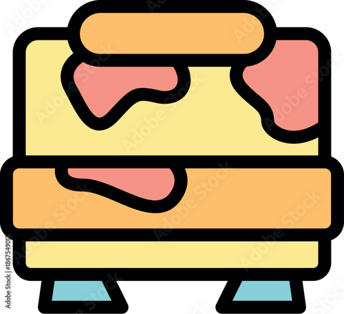 Stained sofa requiring professional cleaning after a messy party incident, highlighting the need for upholstery care