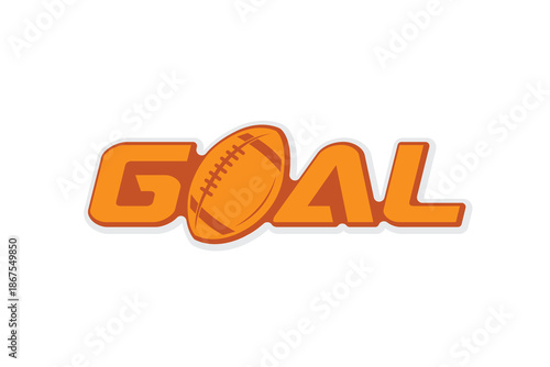 Football goal achievement in bold orange