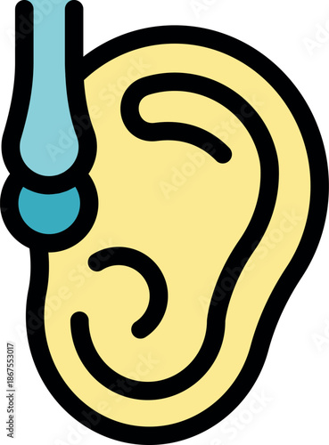 Ear examination with otoscope, medical instrument used for visual examination of the eardrum and the outer ear canal