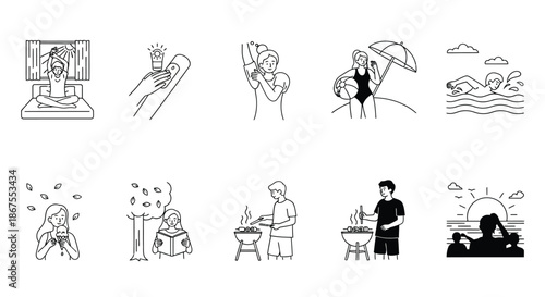 Daily activities and hobbies Vector