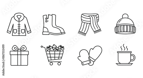 Winter essentials and cozy moments Vector