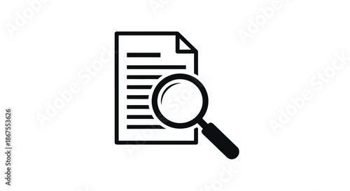 Examining document with magnifying glass Vector