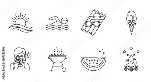 Enjoying summer activities Vector