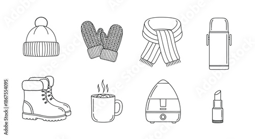 Essential winter accessories for comfort Vector