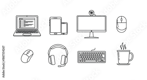 Essential workspace gadgets Vector