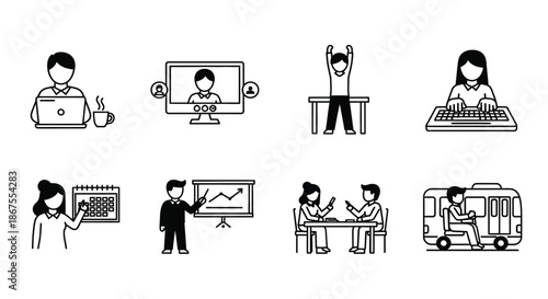 Remote work and virtual collaboration Vector