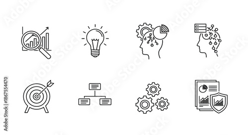 Illustrations of conceptual icons Vector