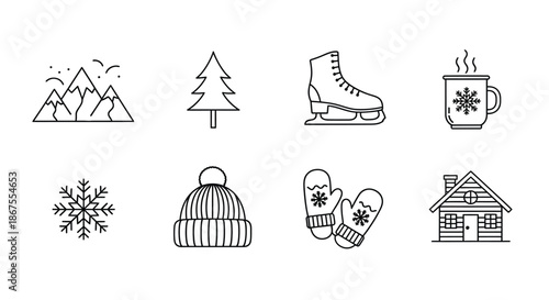 Winter icons collection Vector