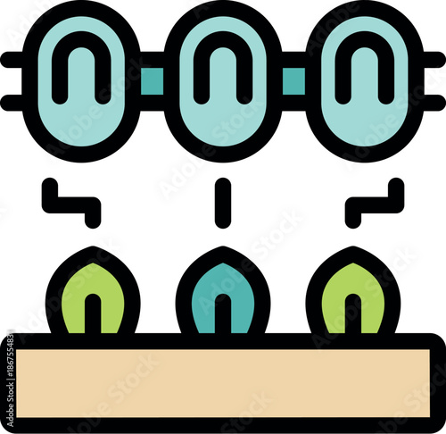 Automated irrigation system watering crops in smart farm, optimizing resources and ensuring efficient growth