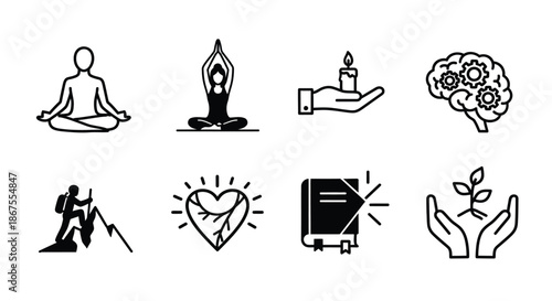 Practices for mental and emotional well-being Vector