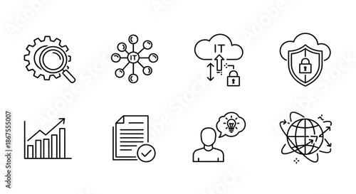Technology and data security icons Vector
