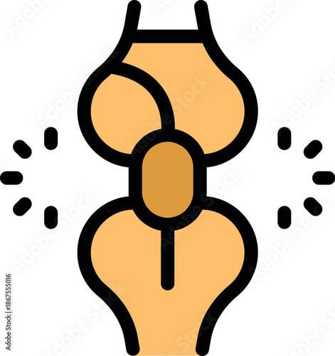 Joint pain icon representing arthritis and inflammation, causing discomfort and requiring medical attention